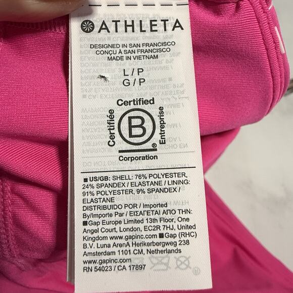 Athleta Scoop One Piece Swimsuit Women Size L Bright Pink NEW with Tag - Picture 10 of 12